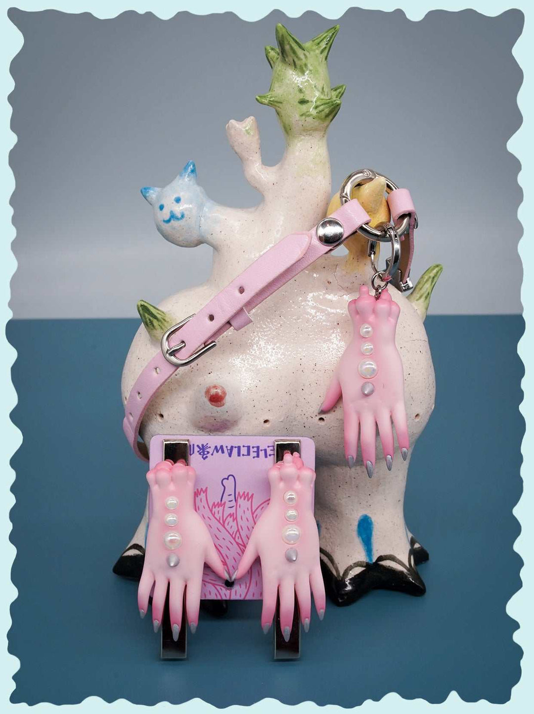 Pink Fairy Goblin Hands Jewelry Set, Whimsical Goblin Hands Earring, Necklace & Hairclips, Enchanting Pink Fairy Accessories Ensemble, Fantasy Hands Pendant in Vibrant Pink, Cute Goblin Hands Earring and Necklace Set, Quirky Pink Fairy Necklace and Hairclip Collection, Fairy Tale Inspired Jewelry Trio, Unique Goblin Hands Hairclips with Pink Accents, Whimsical Pink Fantasy Jewelry, Hand-shaped Pendant, Hairclips & Earrings Set in Pink,