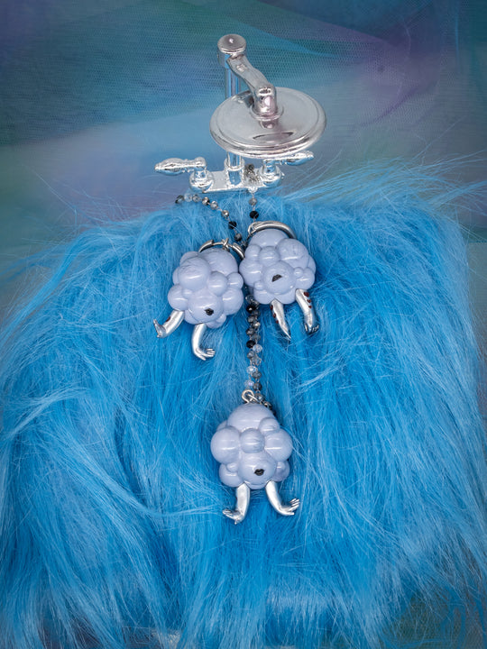 Clouds Head Double Faced Girl Jewelry Set, Whimsical Sky-themed Necklace and Earring, Unique Clouds Head Pendant with Earrings, Dreamy Double Faced Girl Accessories, Cute Clouds Character Jewelry Ensemble, Sky-inspired Fashion Statement Set, Fun Fantasy Necklace and Earring Collection, Double Faced Girl Pendant and Earring Combo, Creative Clouds Head Fashion, Adorable Sky-themed Jewelry,