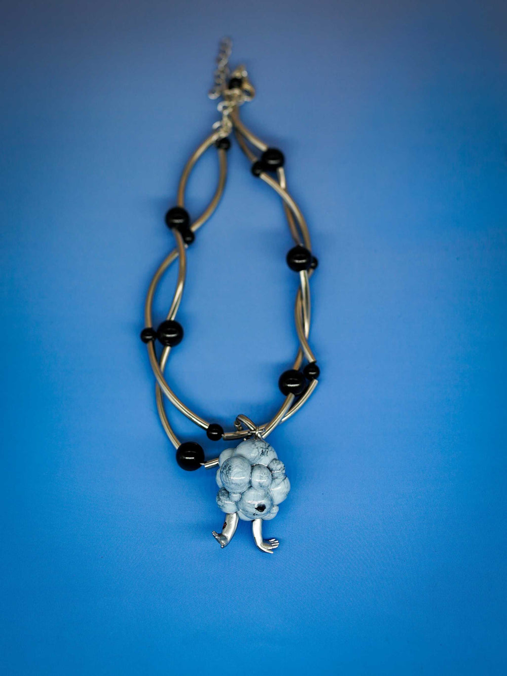 Double Faced Girl Necklace & Earring Set - Unique Cloud Head Design