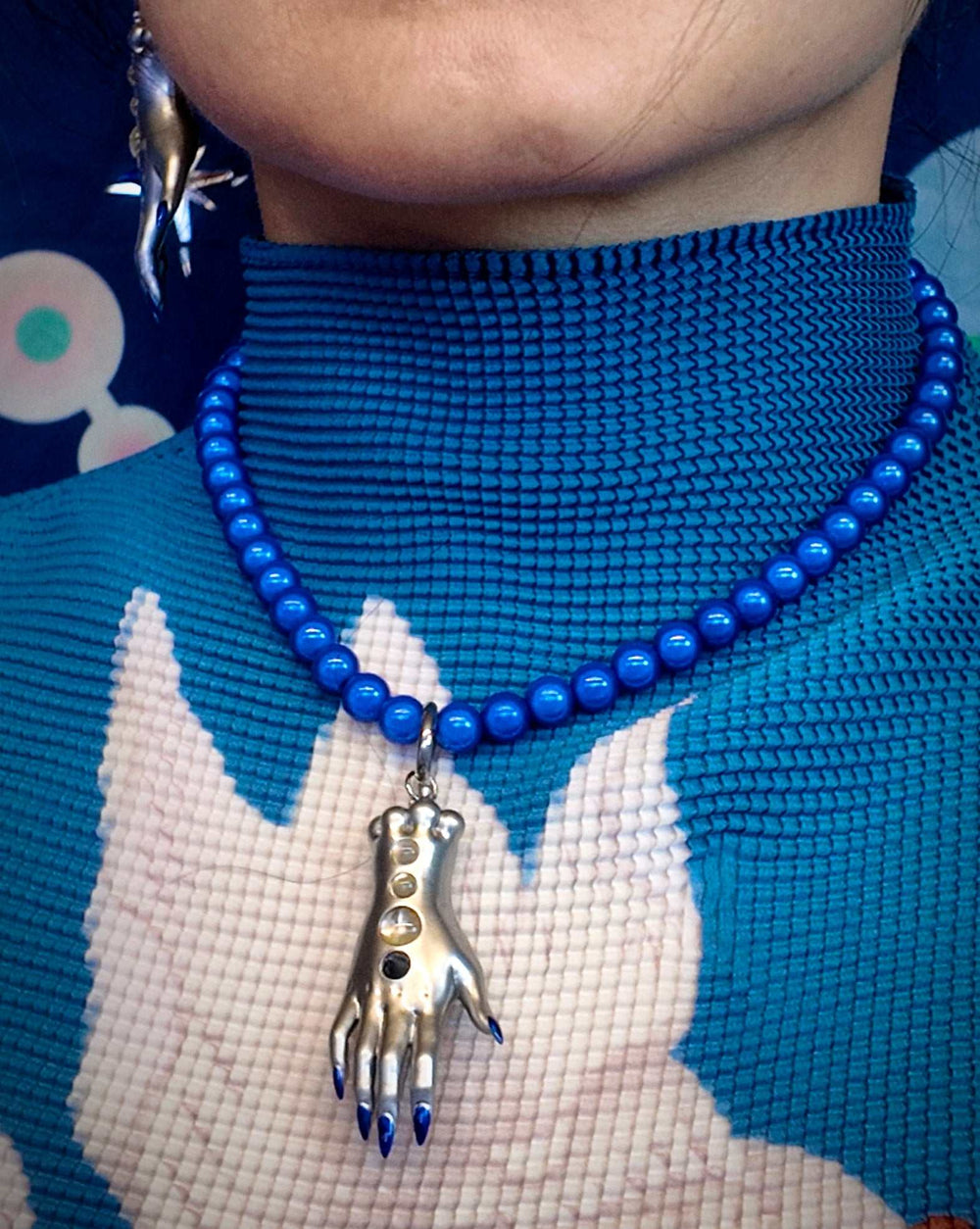 Moonlight Silver Fairy Goblin Hands — Necklace & Earrings